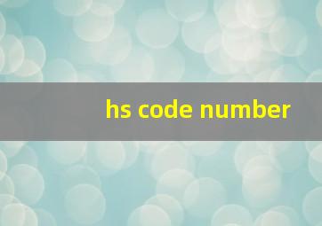 hs code number